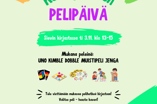 Koko perheen pelipäivä, kuva pelattavista peleistä.