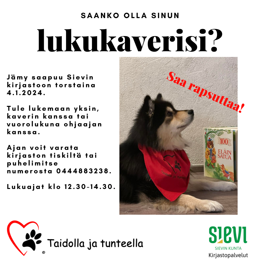 Lukukaveri Jämy, koira.