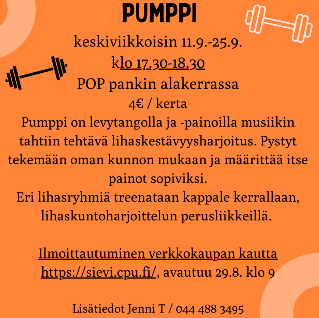 Pumpin mainos kuvana.