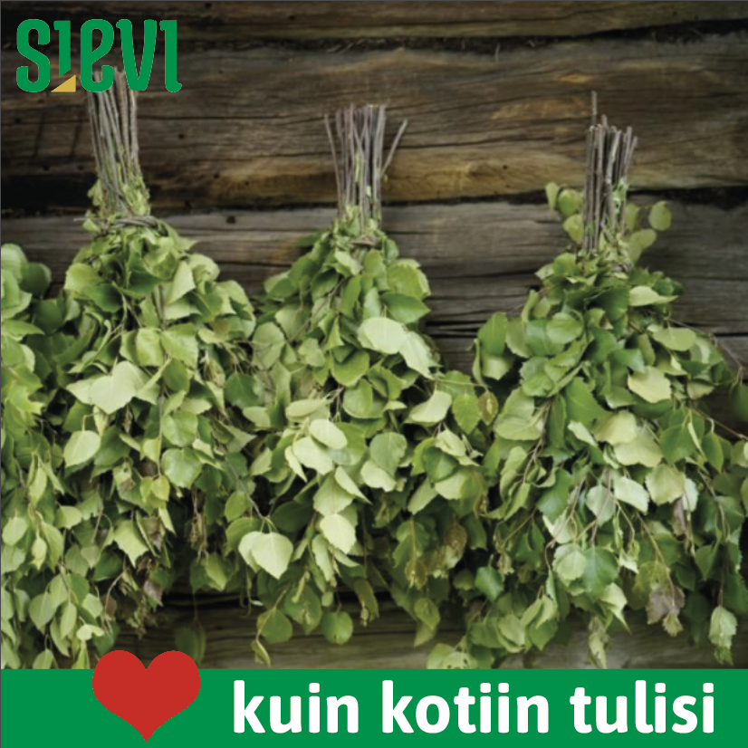 saunavihtoja seinällä riippumassa