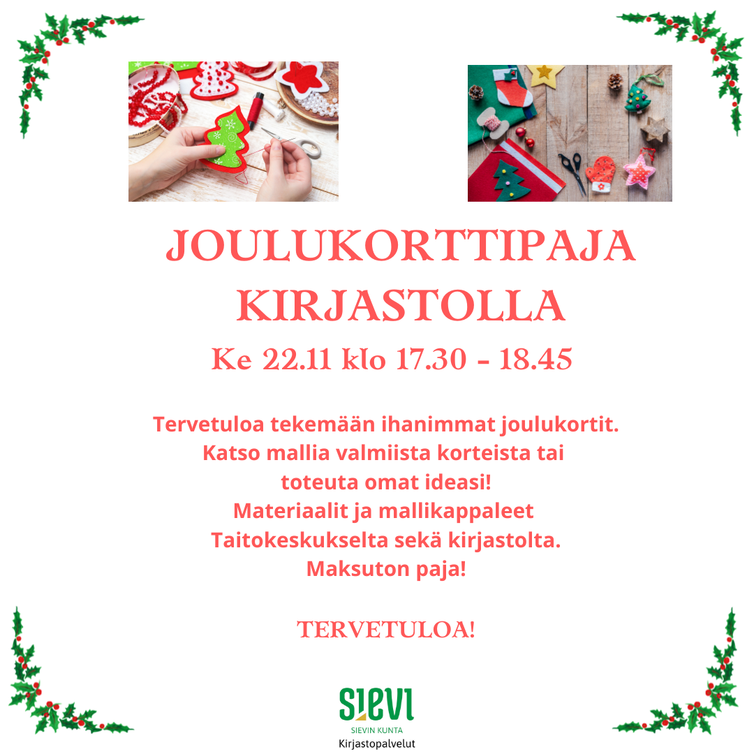 Joulukorttipaja kirjastolla